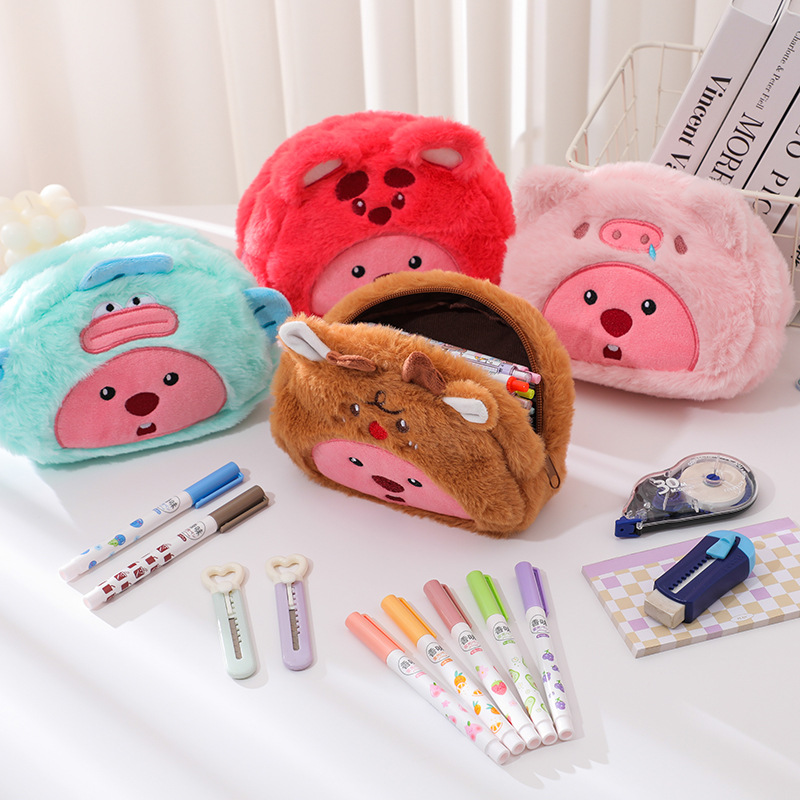 Cartoon Plush Pencil Bag Stude - đánh giá và giá Case With Pencil Holder