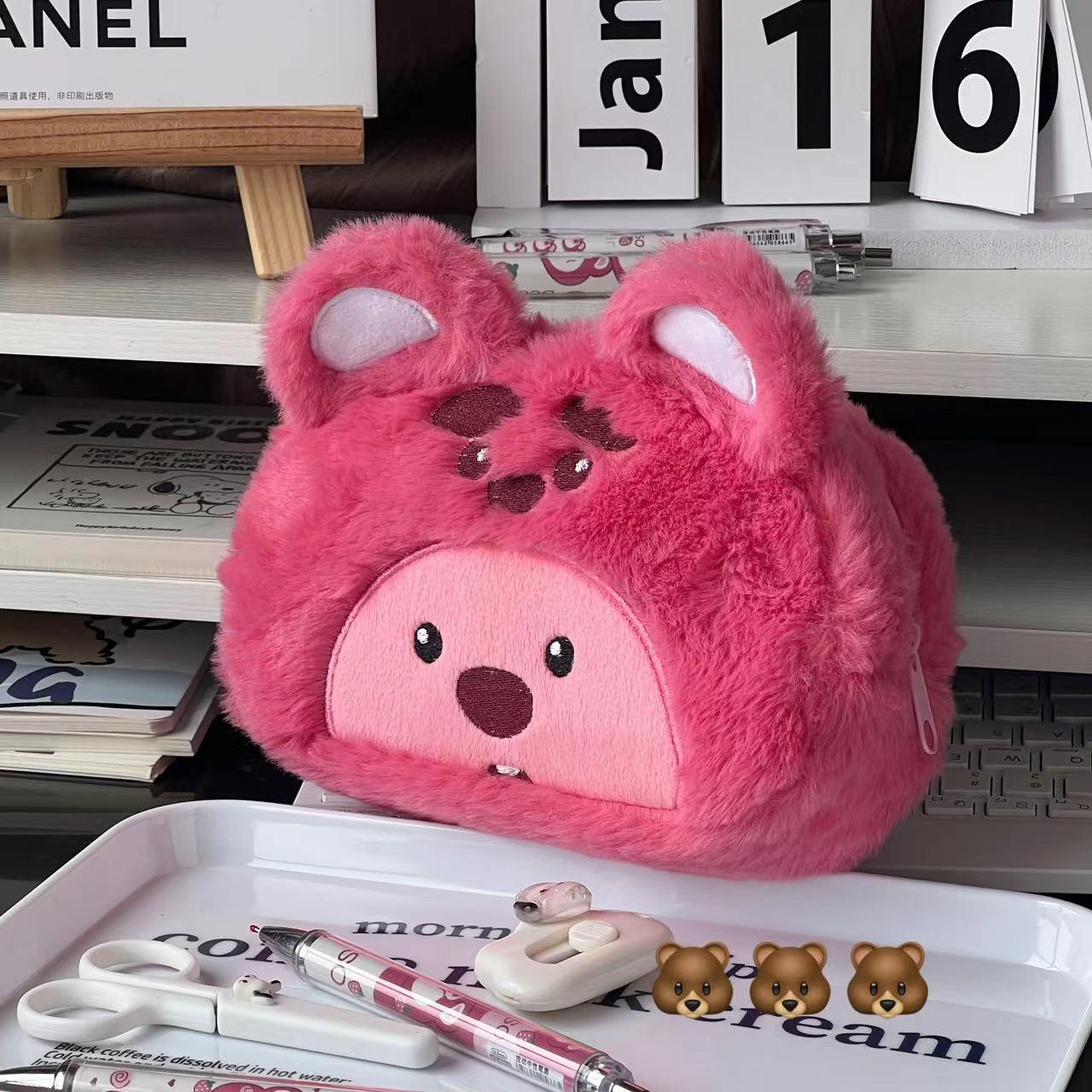 Cartoon Plush Pencil Bag Stude - đánh giá và giá Case With Pencil Holder
